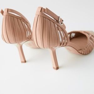 Zara Woven high heel shoe pink 7.5 new with tags